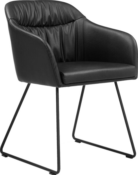 Czarne krzesła, fotele na filigranowej ramie - 2 sztuki