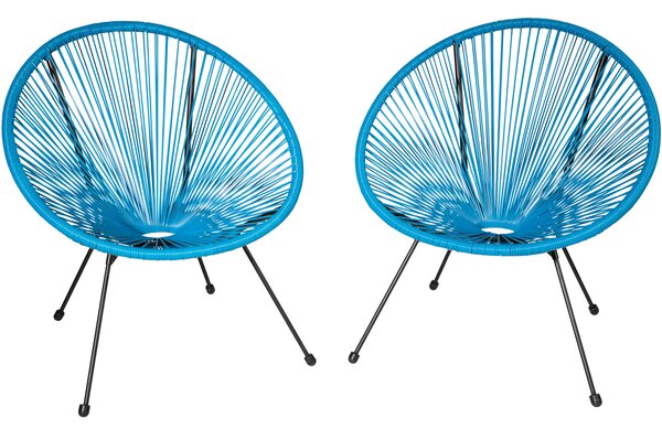 Tectake 403306 zestaw 2 krzeseł gabriella - niebieski