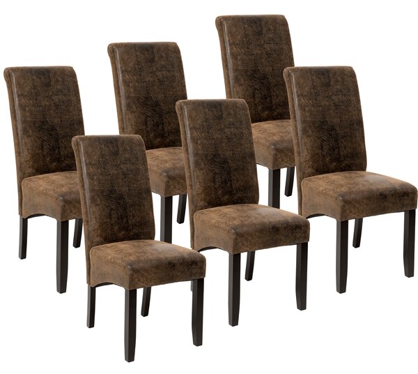 Tectake 403501 6 eleganckie krzesła do jadalni lub salonu - antyczny brąz