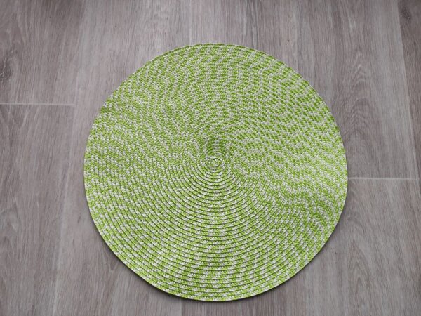 Podkładka okrągła na stół 38 cm - zielono-biała
