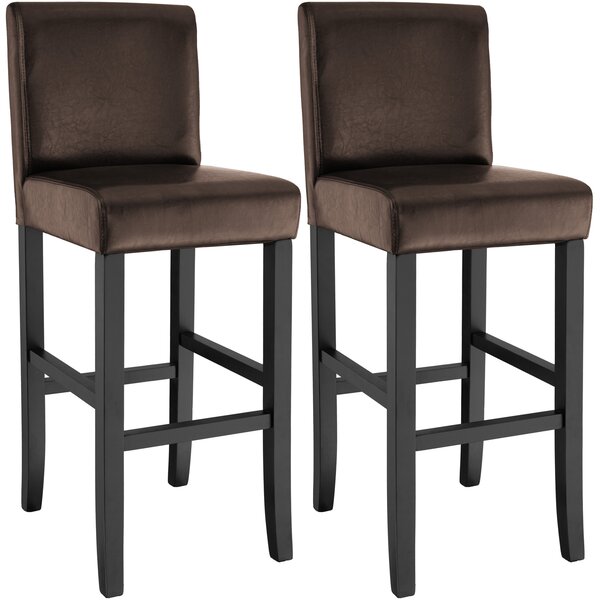 Tectake 403512 2 x hoker stołek krzesło barowe - brązowy
