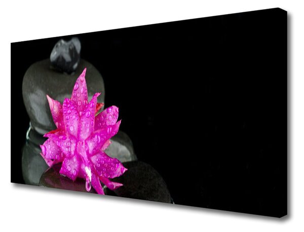 Obraz na Płótnie Kwiat Kamienie Czarny