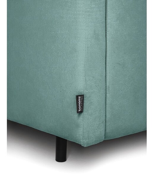 Turkusowa sztruksowa rozkładana/ze schowkiem sofa 215 cm Bjork – Bonami Selection