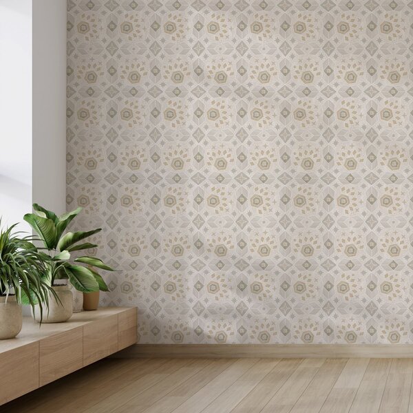 Tapety Geometryczny wzór mozaiki w ciepłych odcieniach beżu, Tapety Abstrakcyjne, a00606 : Uwalls.pl