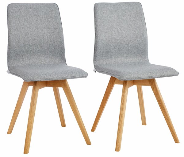 Zestaw eleganckich krzeseł (4sztuki) na dębowych nogach, szaro-czarne