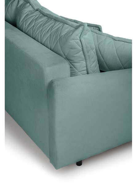 Turkusowa sztruksowa rozkładana/ze schowkiem sofa 215 cm Bjork – Bonami Selection