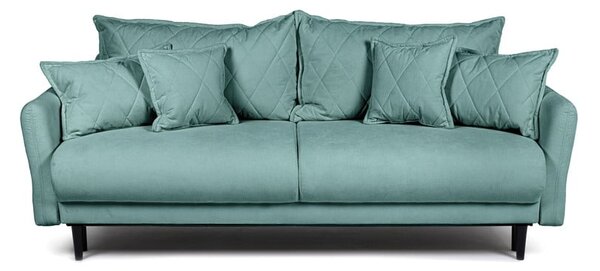 Turkusowa sztruksowa rozkładana/ze schowkiem sofa 215 cm Bjork – Bonami Selection