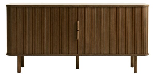 Brązowa niska komoda w dekorze dębu z drzwiami przesuwnymi 76x160 cm Cavo – Unique Furniture