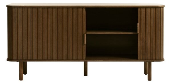 Brązowa niska komoda w dekorze dębu z drzwiami przesuwnymi 76x160 cm Cavo – Unique Furniture