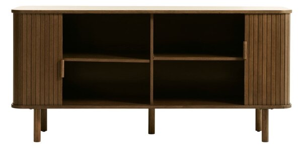 Brązowa niska komoda w dekorze dębu z drzwiami przesuwnymi 76x160 cm Cavo – Unique Furniture