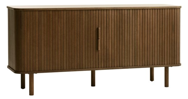 Brązowa niska komoda w dekorze dębu z drzwiami przesuwnymi 76x160 cm Cavo – Unique Furniture