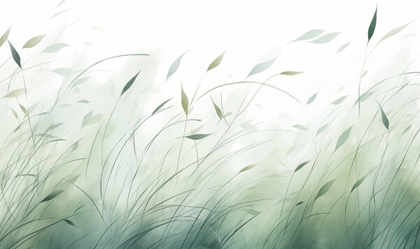 Fototapety Zielona trawa na wietrze w stylu akwareli, Fototapety Natura, w09331 : Uwalls.pl