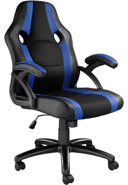 Tectake 403480 fotel biurowy benny - czarny/niebieski