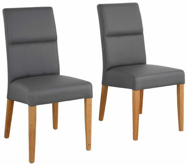 Klasyczne krzesła na dębowych nogach, szare - 2 sztuki