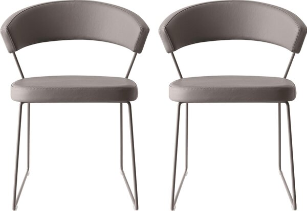 Designerskie i wygodne, ergonomiczne szare krzesła - 2 sztuki