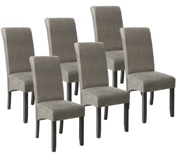 Tectake 403629 6 eleganckie krzesła do jadalni lub salonu - szary, wzór marmurkowy