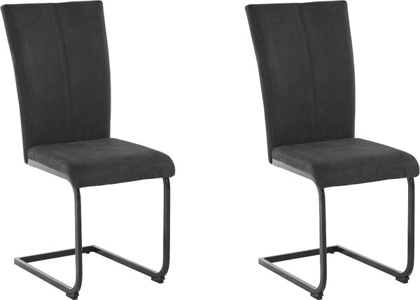 Czarne krzesła na czarnych płozach - 2 sztuki