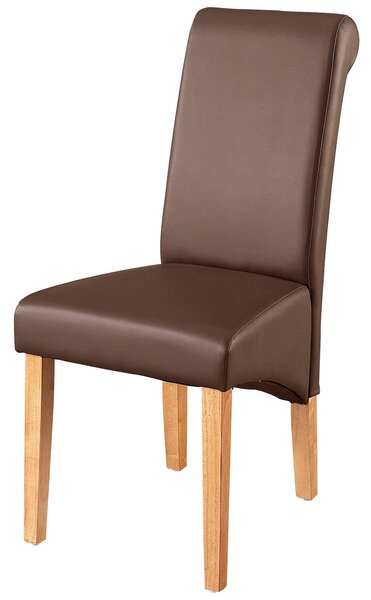 Krzesła brązowe, ekoskóra, lite drewno bukowe 4 sztuki