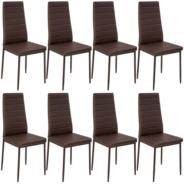 Tectake 404119 8 krzesła do jadalni, sztuczna skóra - brązowy