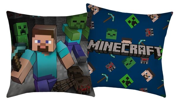 Poduszka Minecraft niebieski, 40 x 40 cm