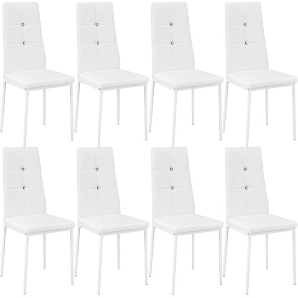 Tectake 404125 zestaw 8 stylowych krzeseł - biały