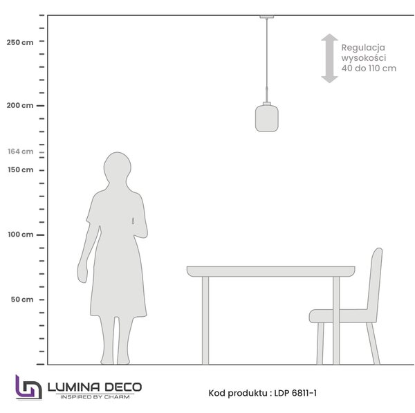 NOWOCZESNA LAMPA WISZĄCA ZWIS SZARO-ZŁOTA ALACOSMO W1