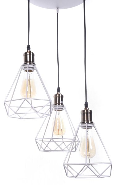 LAMPA WISZĄCA INDUSTRIALNA LOFT BIAŁA COBI W3