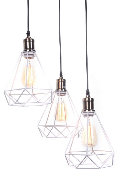 LAMPA WISZĄCA INDUSTRIALNA LOFT BIAŁA COBI W3