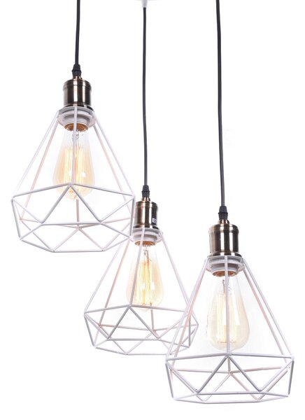 LAMPA WISZĄCA INDUSTRIALNA LOFT BIAŁA COBI W3