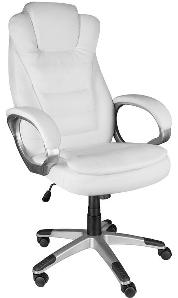 Tectake 404388 fotel biurowy obrotowy z podwójną tapicerką zulu - biały