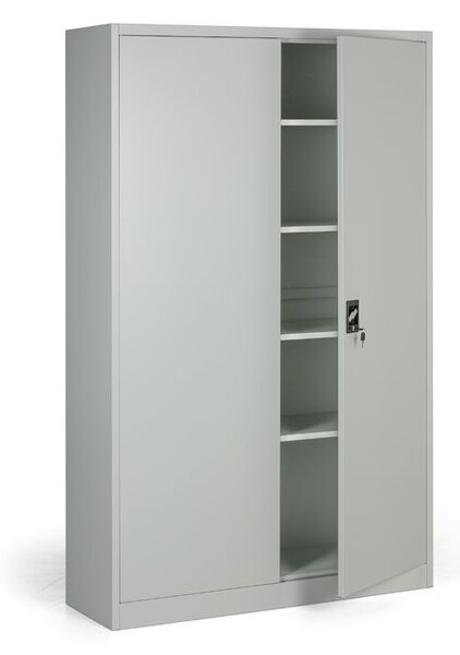 Metalowa szafa, demontowana, 4 półki, 1200 x 1950 x 400 mm, szara