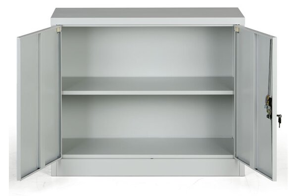 Metalowa szafa, demontowana, 1 półka, 950 x 800 x 400 mm, szara