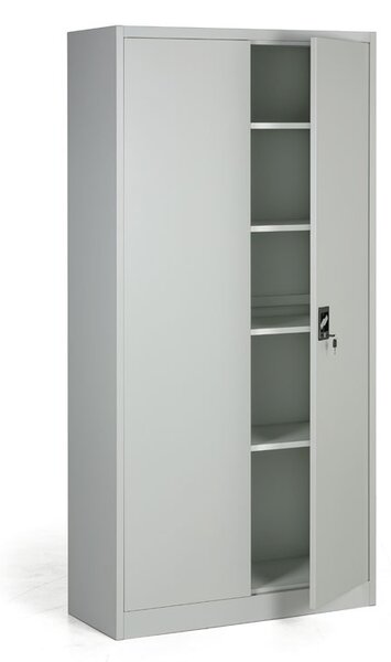 Metalowa szafa, demontowana, 4 półki, 950 x 1950 x 400 mm, szara