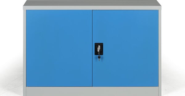 Metalowa szafa, demontowana, 1 półka, 1200 x 800 x 400 mm, niebieski