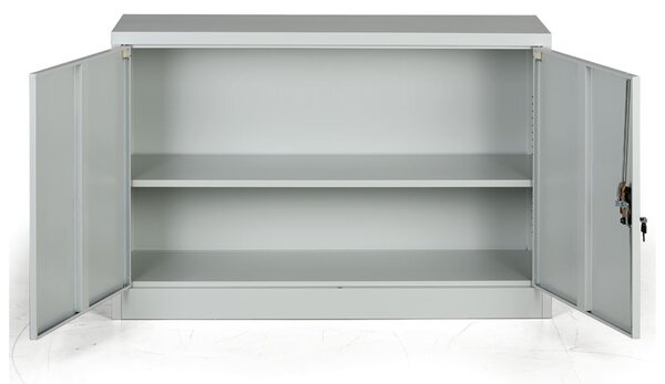 Metalowa szafa, demontowana, 1 półka, 1200 x 800 x 400 mm, szara