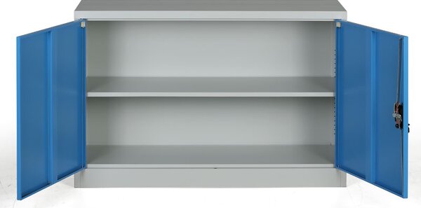 Metalowa szafa, demontowana, 1 półka, 1200 x 800 x 400 mm, niebieski