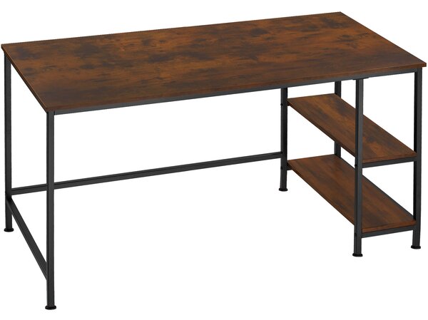 Tectake 404423 biurko komputerowe canton 120x60x75,5 cm - drewno industrialne ciemne, rustykalne