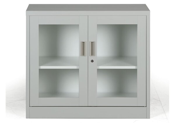 Metalowa szafa ze szklanymi drzwiami, demontowana, 900 x 800 x 400 mm