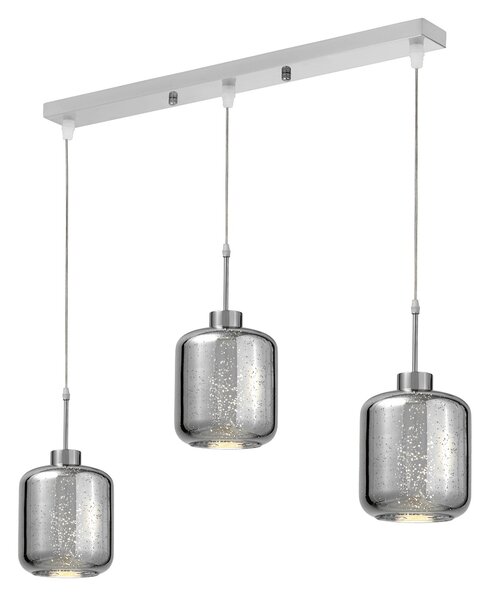 POTRÓJNA NOWOCZESNA LAMPA WISZĄCA ZWIS CHROMOWANA ALACOSMO W3