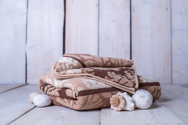 Komplet - ręcznik + ręcznik kąpielowy Orient - brązowy