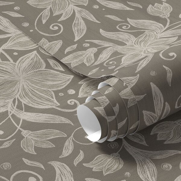 Tapety Jasne, liniowe kwiaty, ozdobne zawijasy, Tapety Z kwiatami, a00630v1 : Uwalls.pl