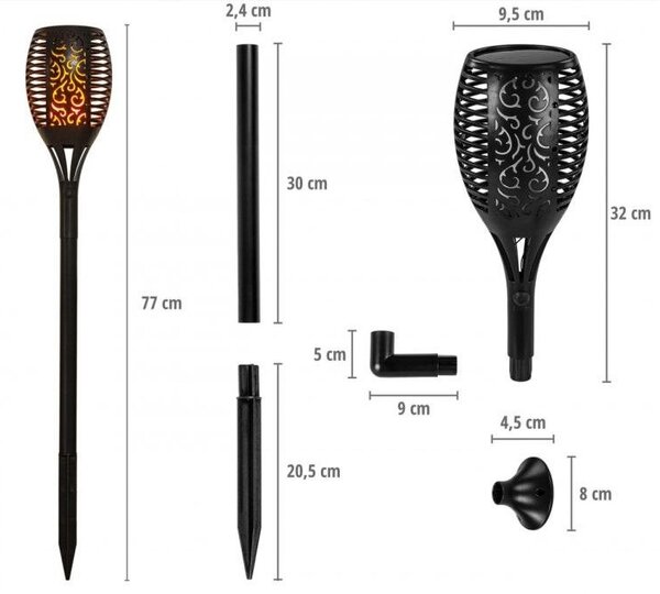 VOLTRONIC Zestaw lamp solarnych 51 LED, 2 szt