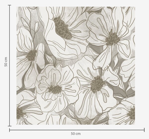 Tapety Kwiaty w linii prostej w monochromatycznej palecie beżowo-szarej, Tapety Z kwiatami, a00636 : Uwalls.pl