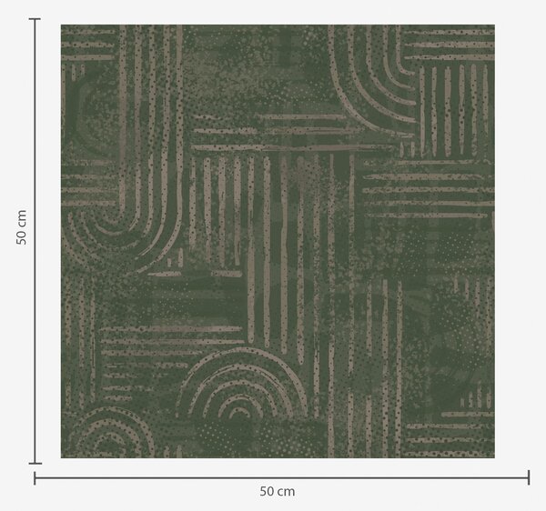 Tapety Geometryczny wzór z łukami w zielonej palecie kolorów, Tapety Abstrakcyjne, a00697 : Uwalls.pl