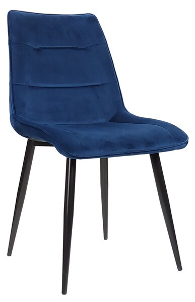 Krzesło tapicerowane VIDA velvet ciemny niebieski