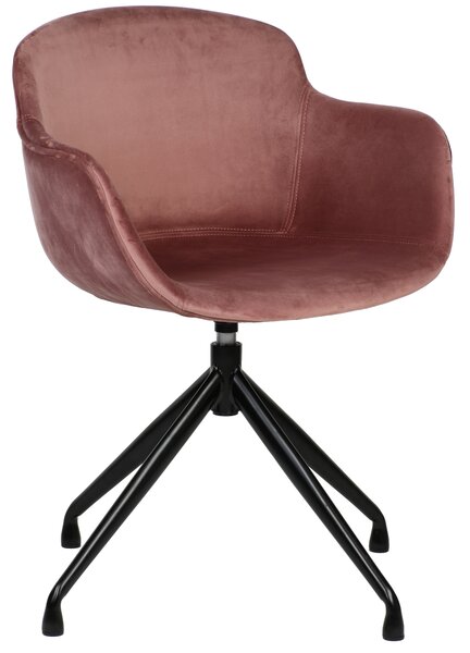 Krzesło obrotowe TEO velvet róż antyczny