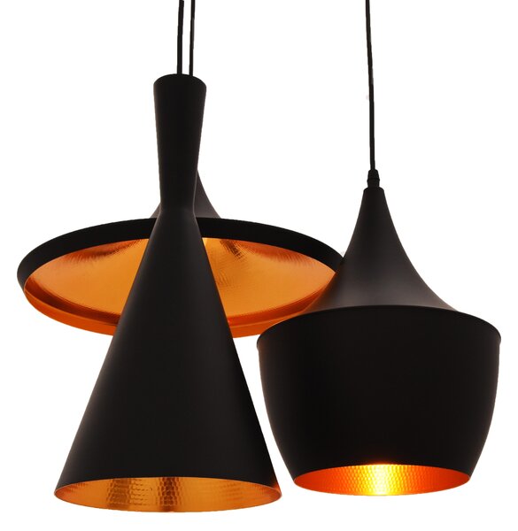POTRÓJNA LAMPA WISZĄCA LOFT CZARNA FOGGI W3