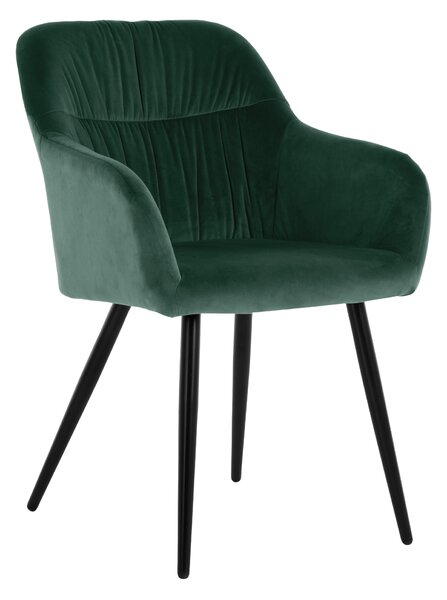 Krzesło tapicerowane MAURO velvet ciemny zielony