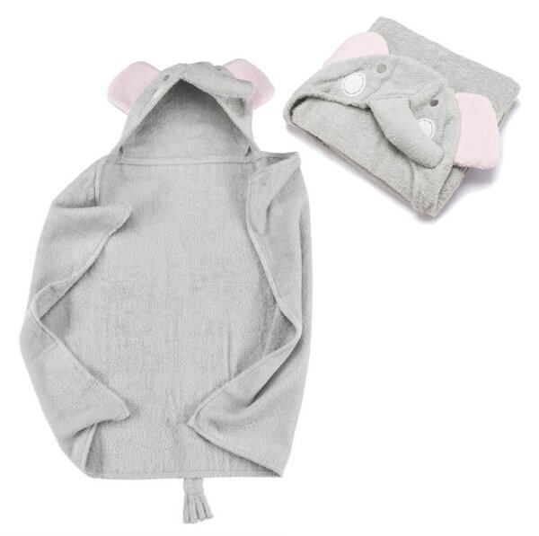 Ręcznik niemowlęcy z kapturem 76 x 76 cm - słoń