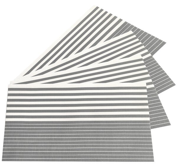 Podkładka stołowa Stripe szary, 30 x 45 cm, zestaw 4 szt